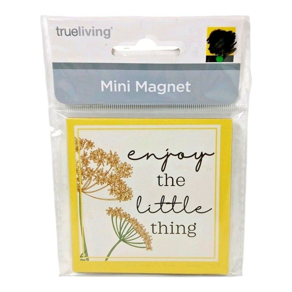 Trueliving Mini Refrigerator Fridge Icebox Magnetic Decor Yellow Flowers Quote